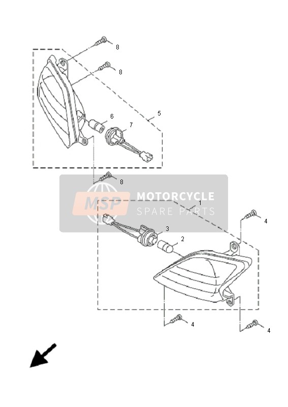 Yamaha NXC125 CYGNUS X 2009 Luz intermitente para un 2009 Yamaha NXC125 CYGNUS X